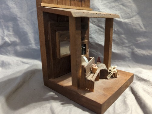 Vintage Wooden 3D Diorama, "PR Station" , 4.5"x7"x4.5" - PRE-OWNED - Picture 9 of 14