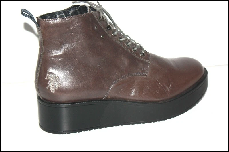 U.S. POLO ASSN Bottines compensées Cuir Marron Lacets T 39 TTBE - Photo 4/4