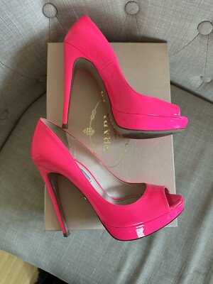 靴 PRADA python leather pumps pink Prada Python Peep Toe Pumps - Ann's Fabulous Closeouts