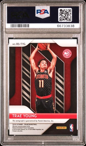 2018-19 Prizm Trae Young Rookie Signatures Autograph Auto RC #RS-TYG PSA 9