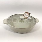 Authentic kitchen Non-Stick Ceramic 4-Qt Stock Pot 11" Low Casserole Taupe New