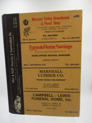 Vtg 1989 Marshall Saline County Missouri MO Telephone Phone Book TaxPayers