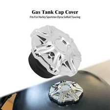 Chrome Fuel Gas Tank Oil Cap Cover For Harley Dyna Sportster 883 1200 Softail