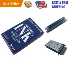 Professional Blue Black Fountain Pen Ink Cartridges - 10 Fine Point Replacements