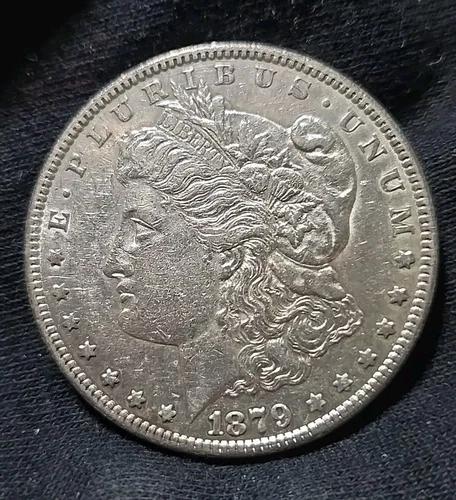 1879 S REVERSE 78 MORGAN SILVER DOLLAR - AU+