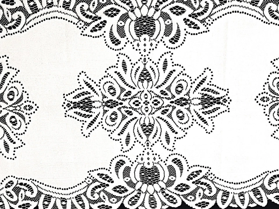 Mesa de encaje blanco corredor arte 15" x 47" salón dormitorio comedor estudio Foto 3 de 4