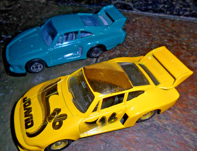 2 LOT BURAGO MODEL DIECAST 1/45 PORSCHE 935 ITALY & SOLIDO 1/43 TURBO FRANCE CAR