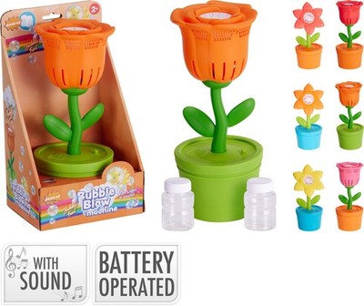 Seifenblasen Kinder Spielzeug mit Licht + Sound Seifenblasenmaschine Blumentopf 6 Designs
