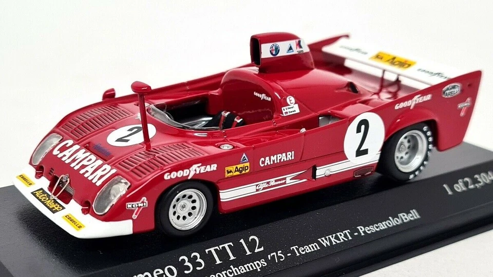 Minichamps 1/43 - Alfa Romeo 33TT 12 Spa 1000 km Pescarolo Bell Diecast coche de carreras Foto 4 de 4