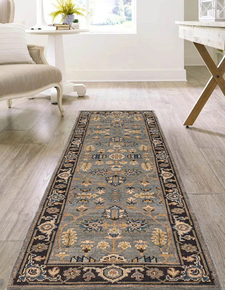 Vintage Hand-knotted Runner Rug 2'6" x 7'9" Traditional Oriental Wool Carpet - Image 2 of 4