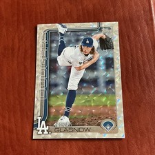 Tyler Glasnow 2025 Topps Series 1 Cracked Silver Foilboard SP Dodgers #201