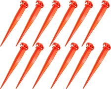 11-Inch 12-PCS Tent Pegs Garden Stakes Durable and Strong Plastic Tent Stakes fo