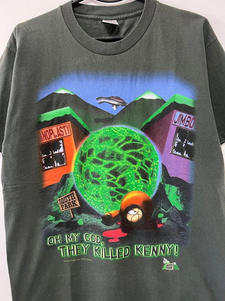 Vintage 1998 South Park Cartoon T shirt Oh My God They Killed Kenny USA Men sz L - Imagem 4 de 4