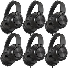 Headphones Wired for School Bulk, 6 Pack Headsets with Microphone for K-12th ...