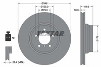 2X Bremsscheibe Pro+ Textar 92122905 FüR E66 Bmw E67 E65 7Er 730 740 745 760