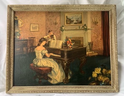 Antoni Ditlef Duet Song Of Love Art Canvas of Victorian Era 1900s Painting Music