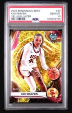 2024 Bowman U Best #47 Kiki Iriafen Yellow Lazer 46/75 PSA 10 🔥☆POP 2☆🔥