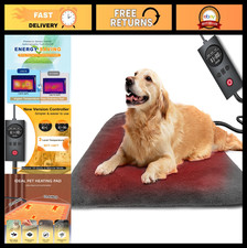 Large Heated Pet Bed Mat - 19.5" x 29" Electric Heating Pad for Dogs  Cats, Wat
