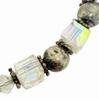 Vintage Estate Sterling Silver 925 Crystal Beaded Heart Toggle Clasp Bracelet 7” — photo 3