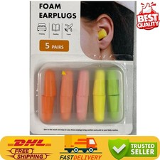🎧 Foam Earplugs – 5 Pairs (Multi-Colour) Free Shipping
