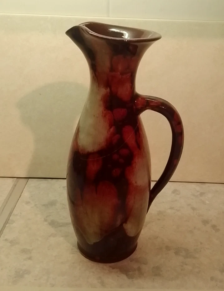 Ewenny Welsh Pottery Jug / Pitcher Brown ans Green Glaze 10" - Image 4 of 4
