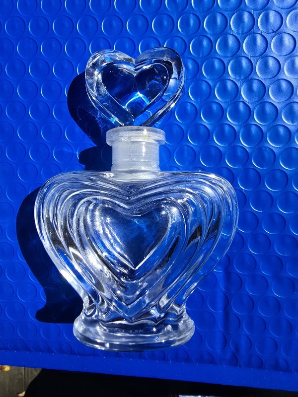Layered Heart Shape Gorham Crystal Perfume Bottle