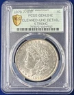 1878 7/8TF $1 Morgan Dollar - Strong ~ PCGS UNC Detail Cleaned - Anniv. Holder