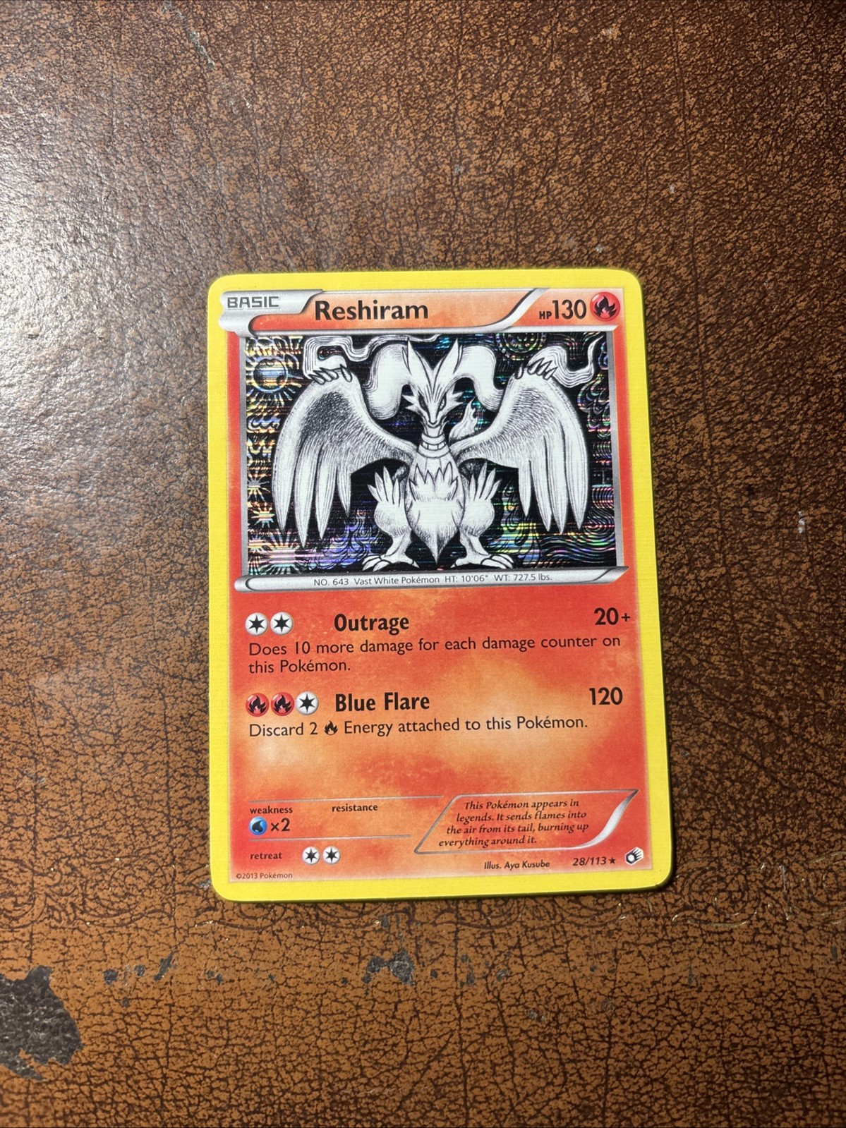 Reshiram 28/113 Legendary Treasures Holo NEAR MINT