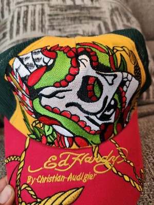 Vintage Ed Hardy Christian Audiger D.E.H. Skull Hat Cap Snapback