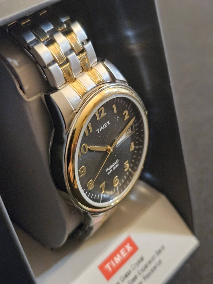 *Nuevo* Reloj de cuarzo Timex Indiglo clásico para hombre 35 mm Foto 4 de 4
