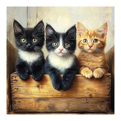 Cute Cat Diamond Art Kits for Adults, 5D Diamond Painting Kits for Beginners, DI