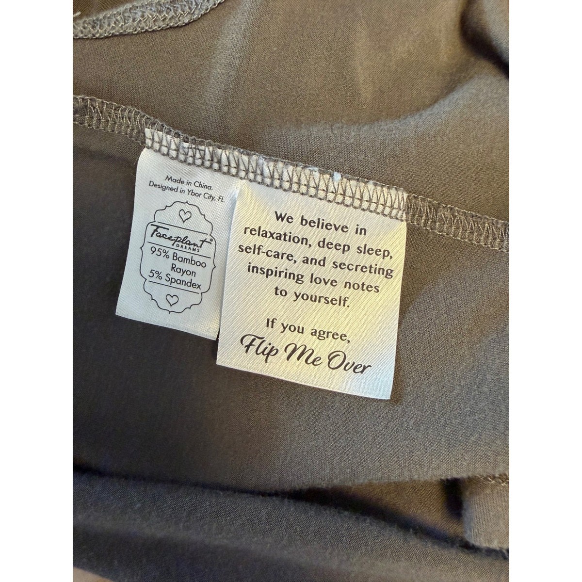 Faceplant Dreams Pajama Set Small Gray Bamboo Rayon Robe Tank Loungewear 2pc View 5