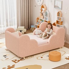 NAIZEA Kleinkinderbet Teddy-Fleece-Stoff Kinderbetten für Mädchen Jungen 140x70