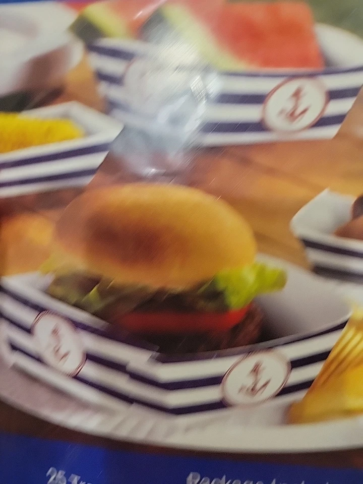 Bandejas de comida de papel ancla temática náutica 50 piezas 2 tamaños diferentes Foto 2 de 4