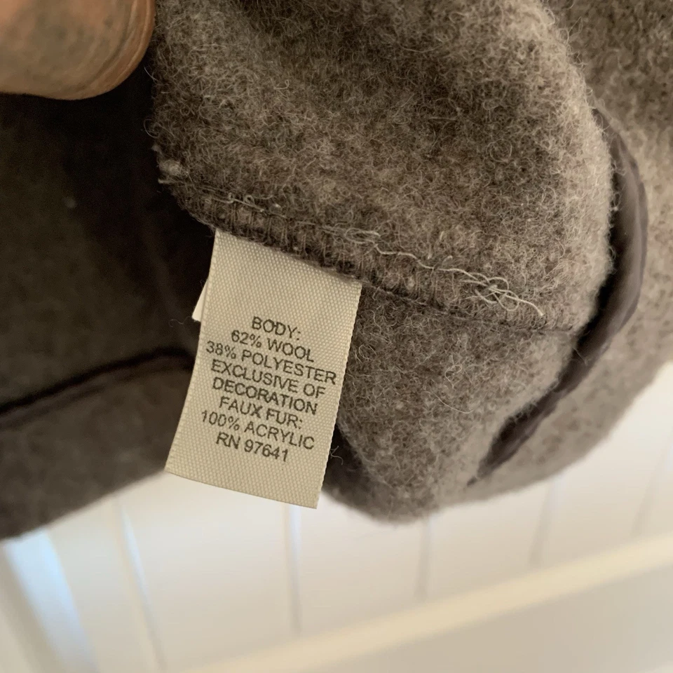 Chaqueta Abrigo Mujer J. Jill Mezcla Lana Imitación Piel Botón Frontal Talla Pequeña S Taupe Foto 4 de 4