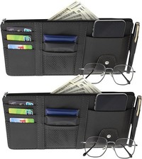 Sun Visor Organizer, Multi-Pocket Auto Visor Organizer for Car, SUV and Truck, C