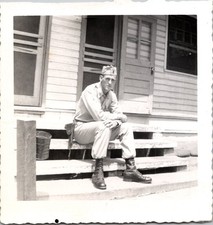 Vintage 1940s 1950s Snapshot Photo US Military Soldier Serviceman Portrait