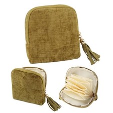 Travel Jewelry Case 5-Layer Soft Velvet Jewelry Organizer Pouch, Grass Green