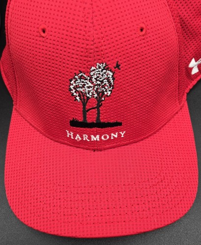 Harmony Golf Hat Cap Fitted LG/XL Under Armour Red Embroidered - Picture 8 of 16