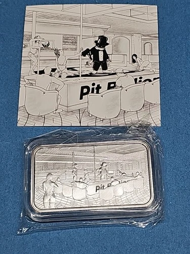 RARE Pit Bullion (Strip club) 1oz Silver Bar - With COA Limited Mintage /400