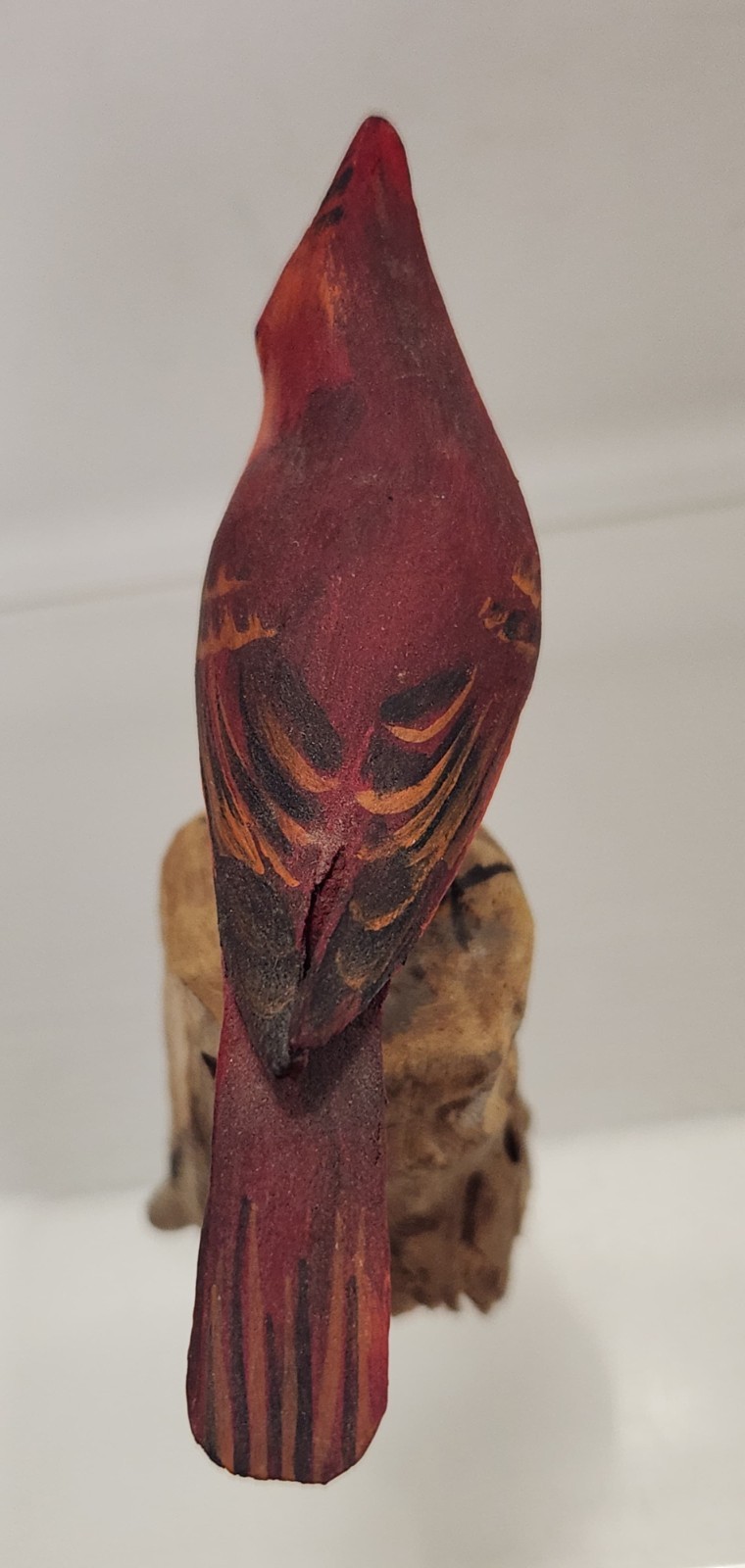 Peter Peltz Small Cardinal Carved Bird Folk Art Wood Decoy Cape Cod