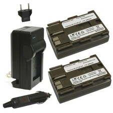 Replacement for Canon ZR80 Battery 2-Pack, 2000mAh and Charger