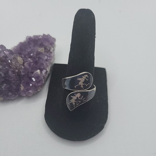 GORGEOUS ESTATE SIAM NEILLOWARE STERLING SILVER GODDESS RING, ADJ. set at 8.5