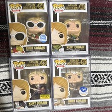 Funko Pop! Rocks Kurt Cobain 4-Pack Mixed Lot Vinyl Exclusives #64-67 2017