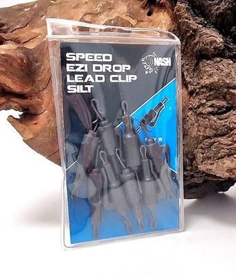 Nash Speed Ezi Drop Lead Clip Dark Silt 8 Stück SALE