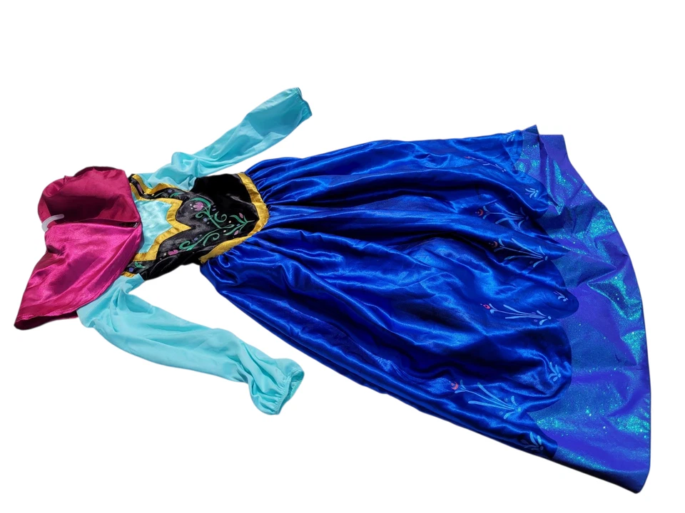 Disney Vestido Ana Princesa Frozen Niñas Talla 9 10 Azul Púrpura Disfraz Halloween Foto 2 de 4