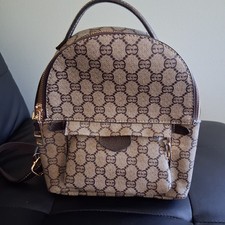 Mini zaino stile lusso marrone borsa donna con motivo ispirato a GG