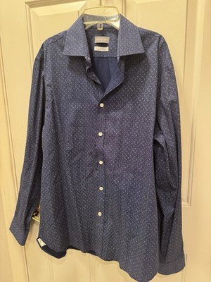 Michael Kors Men's Button Up Shirt-Large (Size 16-34/35)Slim Fit-Airsoft Stretch