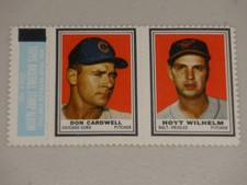 1962 Topps Baseball Stamp Panels Don Cardwell Hoyt Wilhelm