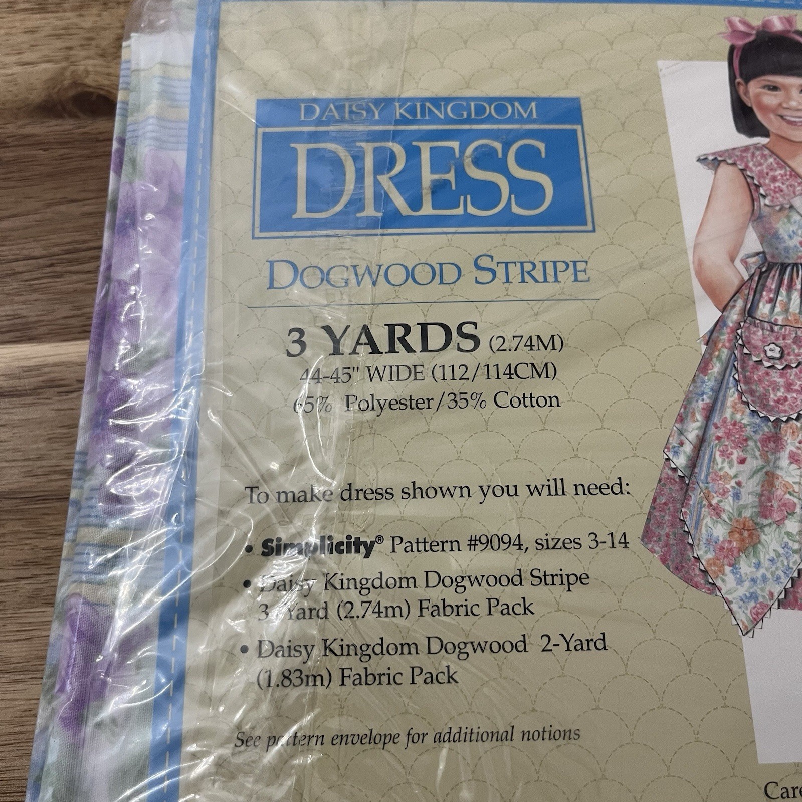 Daisy Kingdom Dress Fabric 3 Yds Dogwood Stripe Pattern For Simplicity #9094 